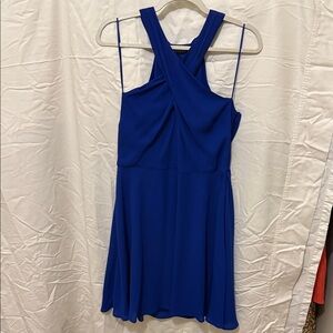 Express Royal Blue Cross-Back Mini Dress